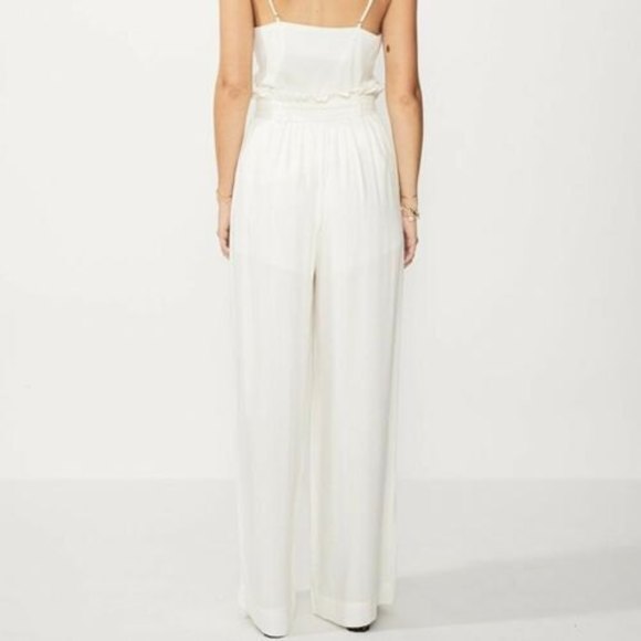 Suboo Nadia Revolve High Waist Wide Leg Pants NWT Ivory/Gold Stripe Size 6 - Picture 2 of 11